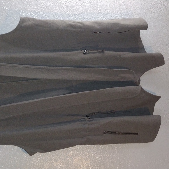 Tan Maurices Open Front Vest with Cinched Waist M - Picture 3 of 6